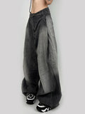Huidianyin Women Baggy High Waist Wide Leg Denim Cargo Pants Streetwear Oversized Jeans Harajuku y2k Vintage Mom Jeans Korean Style