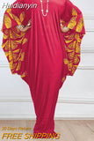 Huidianyin Summer Loose Spring Party Long Vestidos Femme Sundress Lady Kaftan Holiday Dress Long Sleeve Floral Printed Maxi Robe 2023