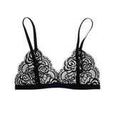 Huidianyin Women's Thin Bra Without Chest Pad  Sexy Lace Hollow Out Bra Gauze Embroidery Ultra-thin And Transparent Underwear Bra