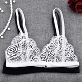 Huidianyin Women's Thin Bra Without Chest Pad  Sexy Lace Hollow Out Bra Gauze Embroidery Ultra-thin And Transparent Underwear Bra