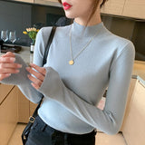 Huidianyin Sweater Women Fashion New Stretch Basic Tops Knitted Pullovers Long Sleeve Bottoming Jumper Ladies Sweater New