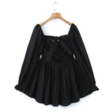 Huidianyin And Winter New Three-Dimensional Steel Trap Chest Pleated Back Long-Sleeved Dress