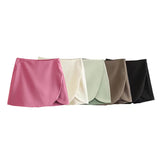 Huidianyin New Solid Color Fashion Style Short Style Four-Sided Bouncy Skirt Pants