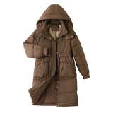 New Hooded Cotton-Padded Suit Korean Version Of The Large Size Long Loose Over The Knee Thick Padded Clothes Bread Coat