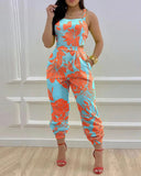 Huidianyin New Style Independent Station Fashion Braces Fashion Style Printed Conjoined Trousers Spot Girl