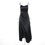 Huidianyin Pleated Satin Dress 2024 New Summer Dress With Elegant Style And High Sense Of Style