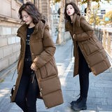 New Hooded Cotton-Padded Suit Korean Version Of The Large Size Long Loose Over The Knee Thick Padded Clothes Bread Coat