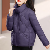 New Cotton-Free Clothes Women's Short Thick Show Thin Down Cotton-Padded Jacket Korean Version Loose Standing Collar Small Cotton-Padded Jacket Coat