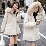 Winter New Parker Cotton Clothes Female Long Korean Version Loose Fashion Cotton-Padded Clothes Waist Show Thin Cotton-Padded Jacket Coat