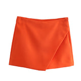 Huidianyin New Korean Version Of High Waist And Long Legs Asymmetrical Candy Colored Skirt Skirt Pants