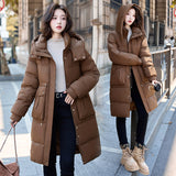 New Hooded Cotton-Padded Suit Korean Version Of The Large Size Long Loose Over The Knee Thick Padded Clothes Bread Coat