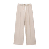 Huidianyin New Double Waistband Wide-Legged Pants Casual Pants 1608225