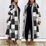 Huidianyin Independent Station Fashion Printing Long-Sleeved Spliced Coat Women's Wear Spot