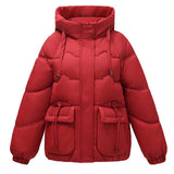 Red Cotton-Padded Clothes Female Winter 2024 New Short Loose This Year Hot Style Fashion Foreign Style Of The New Year