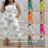 Huidianyin New Style Independent Station Fashion Braces Fashion Style Printed Conjoined Trousers Spot Girl