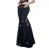 Huidianyin High-Waisted Lace Stitching Buttocks Micro-Trunks Dark Style Sexual Engraving Empty Spicy Girls Casual Pants