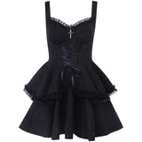 Huidianyin Summer 2024 New Style Short Skirt Slim Temperament Pure Black Sling Pure Desire Dress Woman