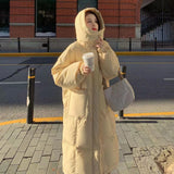 Fufu Yellow Down Cotton Jacket Female Winter 2024 New Medium And Long Super Fairy Over The Knee Age Reduction Bread Jacket