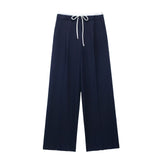 Huidianyin New Double Waistband Wide-Legged Pants Casual Pants 1608225