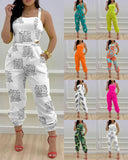 Huidianyin New Style Independent Station Fashion Braces Fashion Style Printed Conjoined Trousers Spot Girl