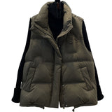 Winter New Style Padded Jacket Female Korean Version Loose Wear Vest Vest European Goods Thick Warm Short Coat