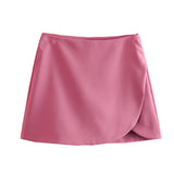 Huidianyin New Solid Color Fashion Style Short Style Four-Sided Bouncy Skirt Pants