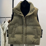 Winter New Style Padded Jacket Female Korean Version Loose Wear Vest Vest European Goods Thick Warm Short Coat