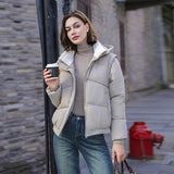 Cotton-Padded Jacket Women's New Winter Removable Sleeves Cotton-Padded Clothes Warm And Thick Loose Cotton-Padded Jacket Hooded Bread Coat