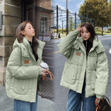 Size Down Cotton Jacket Female Winter 2024 New Tooling Thick Oversize Bread Jacket Loose Cotton-Padded Jacket