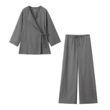 Huidianyin Spring Kimono Cross Coat 6078572 Casual Pants 5057572