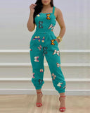 Huidianyin New Style Independent Station Fashion Braces Fashion Style Printed Conjoined Trousers Spot Girl