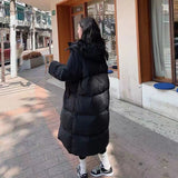 Down Cotton Clothes Women Long Over The Knee Winter 2024 New Korean Version Of Cotton-Padded Jacket Women Loose And Thick Padded Clothes