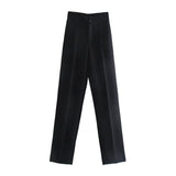 Huidianyin New Summer Style Straight Tube High Waist Shows Thin Solid Color Casual Pants 2761048