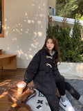 2024 New Korean Version Loose Medium And Long Cotton-Padded Jacket Winter Jacket