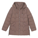 Down Cotton-Padded Jacket Female Long Warm Cotton-Padded Jacket 2024 New Korean Version Fashion Pure Color