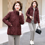 Down Cotton Padded Jacket Women's Warm Cotton Padded Jacket 2024 New Fashion Solid Color Can Take Off The Hat Short Jacket