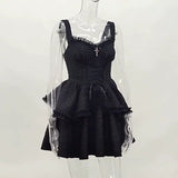 Huidianyin Summer 2024 New Style Short Skirt Slim Temperament Pure Black Sling Pure Desire Dress Woman