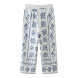 Huidianyin New Embroidery Fashion Baggy Trousers Wide-Legged Pants 2731240