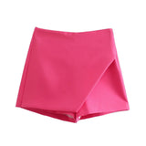 Huidianyin New Korean Version Of High Waist And Long Legs Asymmetrical Candy Colored Skirt Skirt Pants