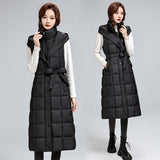 Year Popular Down Cotton Jacket Vest Vest Jacket In Long Waist Show Thin Horse Jacket Female Autumn And Winter