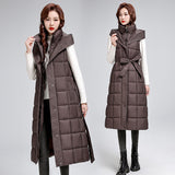 Year Popular Down Cotton Jacket Vest Vest Jacket In Long Waist Show Thin Horse Jacket Female Autumn And Winter