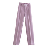 Huidianyin New Summer Style Straight Tube High Waist Shows Thin Solid Color Casual Pants 2761048