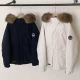 Jacket Female Winter New 2024 Small Couples Overalls Down Cotton Suit Big Wool Collar Pie To Overcome The Thick Coat