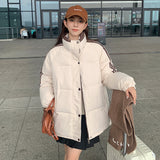 2024 New Autumn And Winter Korean Version Of The Loose Standing Collar Cotton-Padded Jacket And Thick Coat Tide