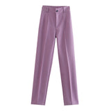 Huidianyin New Summer Style Straight Tube High Waist Shows Thin Solid Color Casual Pants 2761048