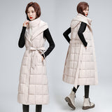 Year Popular Down Cotton Jacket Vest Vest Jacket In Long Waist Show Thin Horse Jacket Female Autumn And Winter