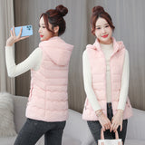 2024 Autumn Winter Down Cotton Vest Short Korean Version Slim Slim Vest Vest Outside The Vest