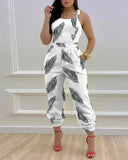 Huidianyin New Style Independent Station Fashion Braces Fashion Style Printed Conjoined Trousers Spot Girl