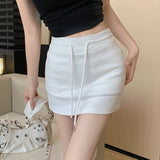 Huidianyin Summer High Waist Drawstring Slim Bag Hip Skirt Women's Casual Skirt Hotsweet A line Skirt