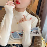 Huidianyin Sweater Women Fashion New Stretch Basic Tops Knitted Pullovers Long Sleeve Bottoming Jumper Ladies Sweater New